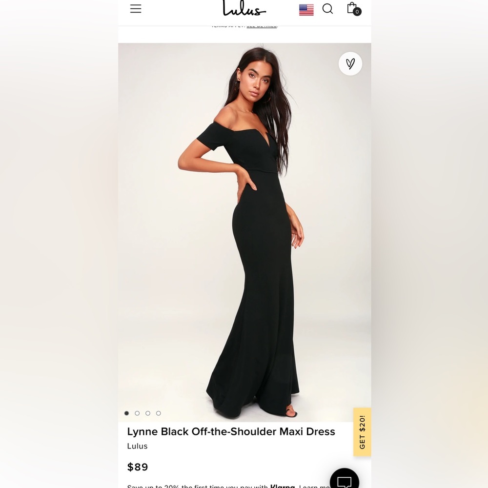 Lulus Lynne back off the shoulder dress (black) size medium